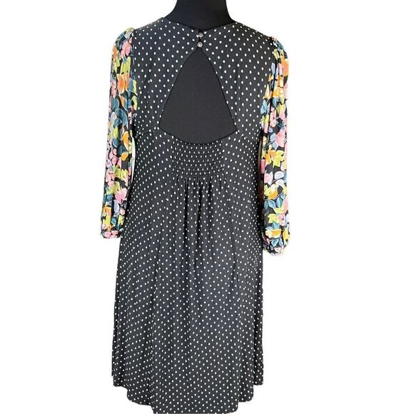 Maeve by Anthropologie Sawyer Knit Open Back Polka Dot Balloon Sleeve Floral M - Picture 4 of 7